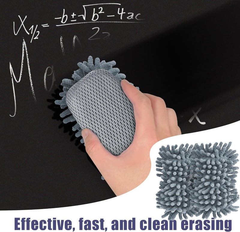 ALEIFLE 2 Pieces Microfiber Shag Whiteboard Eraser - Washable Dry Eraser for Whiteboard Markers & Chalk - Classroom, Office, Home Teacher Supplies - Image 2